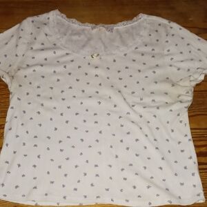 Pink Republic White and Purple Butterfly Tee Size XL